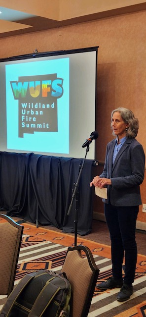 NM State forester Laura McCarthy giving the keynote presentation at WUFS 2022.