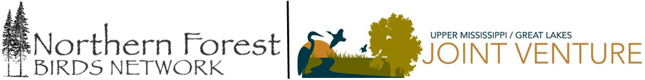 Upper Mississippi Great Lakes Joint Venture logo and Northern Forest Bird Network logo