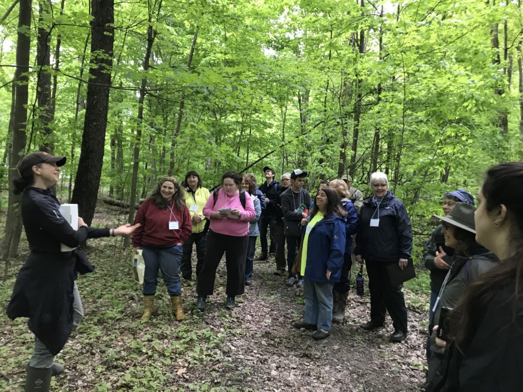 A group of women at a women-focused woods walk at a Foundation for Sustainable Forests field tour in western Pennsylvania 